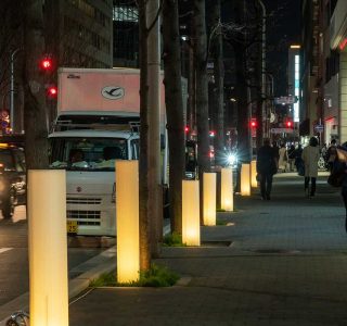 蛸薬師～錦小路：行灯による歩道への照明