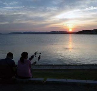 宍道湖に沈む夕陽